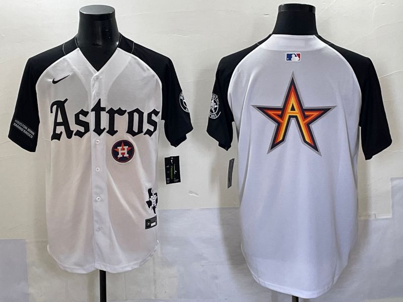 Men 2025 Houston Astros Blank White Black Five generations Joint Name Nike MLB Jersey style 12